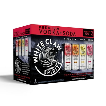 White Claw Spirits RTD Vodka + Soda Variety No. 2, 8 pack, 12 fl oz Cans, 4.5% ABV