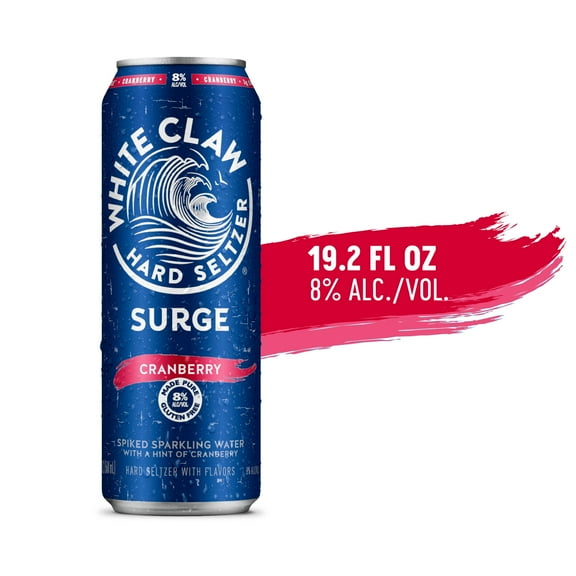White Claw Surge Hard Seltzer Cranberry, 19.2 fl oz Can, 8% ABV