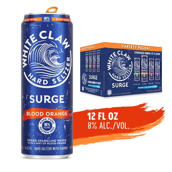 White Claw Surge Hard Seltzer Variety Pack No. 1, 12 Pack, 12 fl oz Cans, 8% ABV