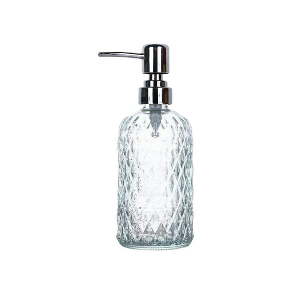 White Clear Glass Pineapple Soap Dispenser 450Ml Refillable Foam Pump For Bathroom Sink 7.48X2.76X2.76 Inch Elegant Decor