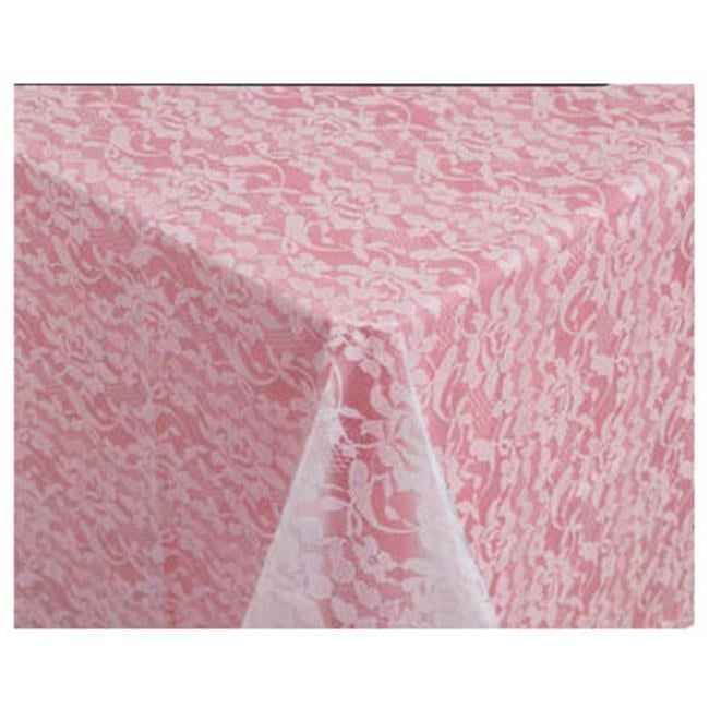 Elegant White Lace Print Plastic Rectangular Table Cover