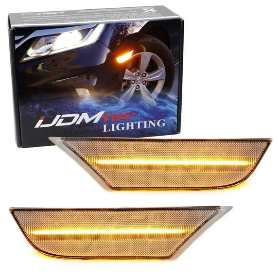 White/Clear Lens Full Amber LED Bumper Side Marker Light Assembly For 2018-up Honda Odyssey, Replace OEM Amber Front Sidemarker Lamps