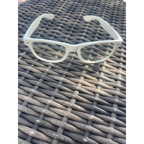 White Clear Lens Nerd Geek Glasses New