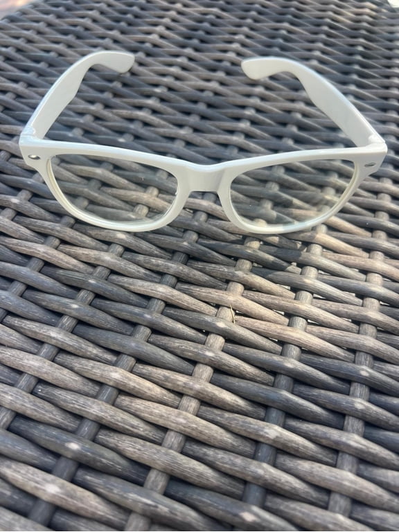 White Clear Lens Nerd Geek Glasses New