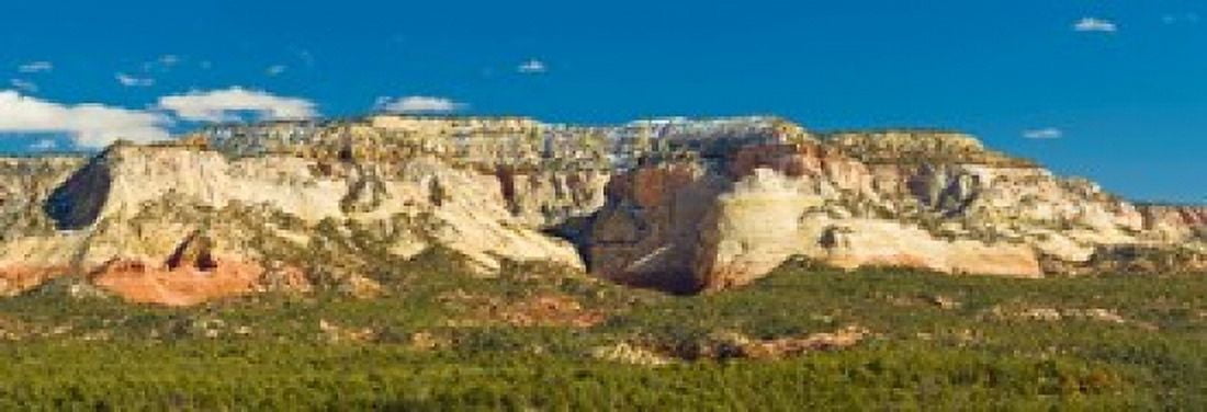 White Cliffs mountain range outside Zion National Park Utah USA Canvas Art - Panoramic Images (36 x 13)