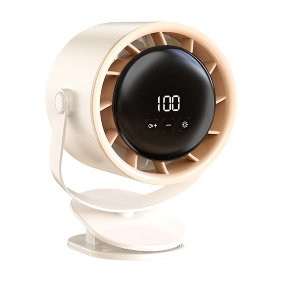 White Clip Fan 100 Wind Levels High Velocity Circulation 6 Inch Rechargeable With Night Light Low Noise Compact Quiet Powerful Airflow Portable Usb
