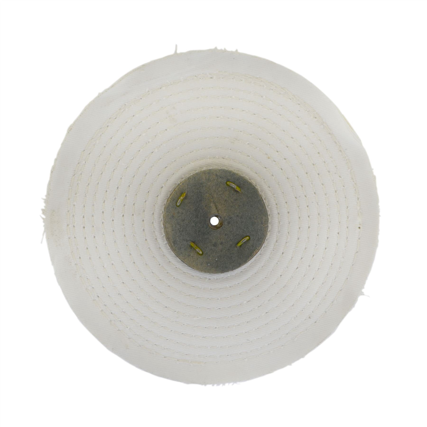 White Close Stitched Metal Polishing Buffing Mop 8" x 0.5" 1 section 2nd Stage