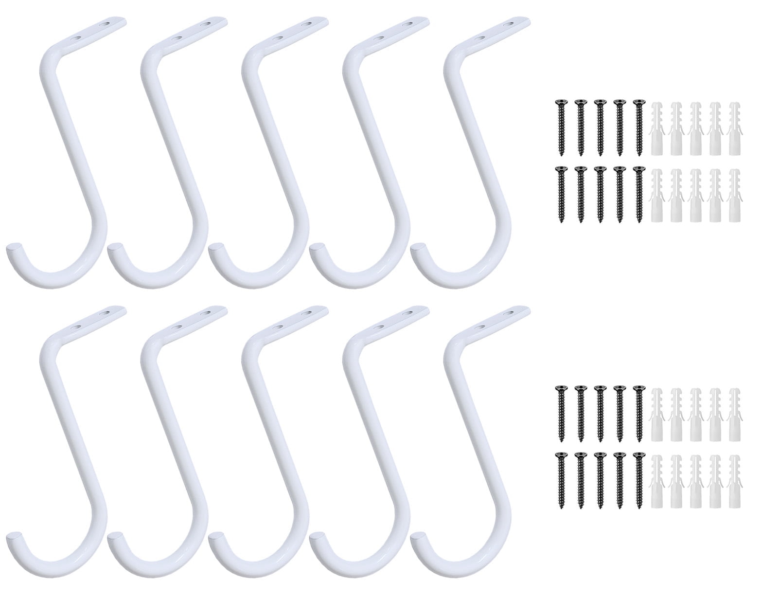 White Closet Rod Center Support 1 Inch Heavy Duty Metal Wall Mount Rod Bracket Closet Rod Support Bracket Clothes Storage Hanger for Shelf Closet Rod (10pcs)