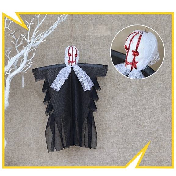White Cloth Foam Hanging Skull Skeleton Decoration for Halloween Party Haunted House