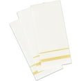 White Cloth Like Dinner Napkins with Gold Border Linen Feel