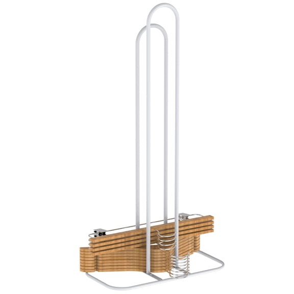 White Clothes Hanger Stacker Stand Closet Laundry Room Storage Rack