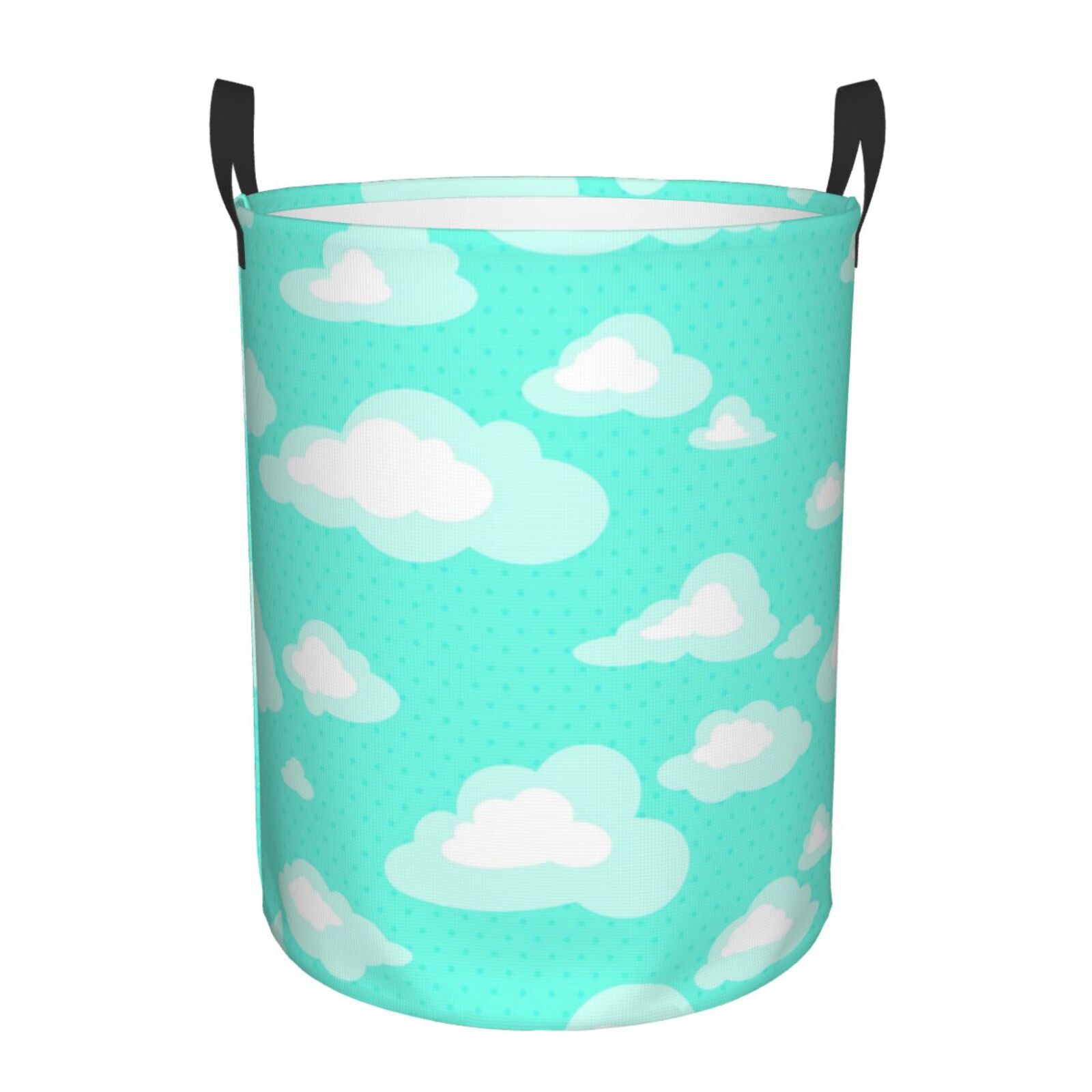 White Cloud Blue Sky Laundry Basket Freestanding Large Waterproof