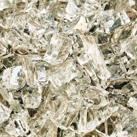 White Cloud Fire Pit Glass | 1/4", Reflective, 10 lbs