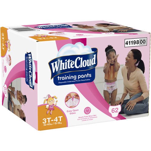 White Cloud Girls' Training Pants, 3T4T, 62 count