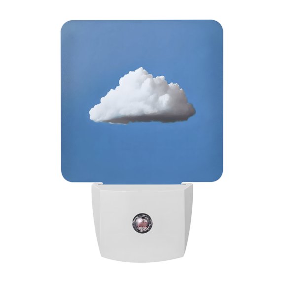 White Cloud Night Lights, Abstract Sky Blue Minimalist Clouds Gray Shadow Smart Auto Dusk to Dawn Sensor Nightlights Plug-in Nightlight for Bedroom Bathroom Living Room Kitchen Hallway