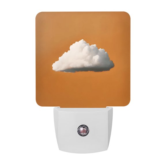 White Cloud Night Lights, Minimalist Amber Yellow Backdop Sky Clouds Sunset Smart Auto Dusk to Dawn Sensor Nightlights Plug-in Nightlight for Bedroom Bathroom Living Room Kitchen Hallway