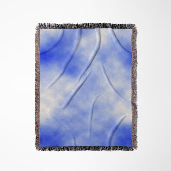 White Clouds And Blue Sky, Woven Blanket