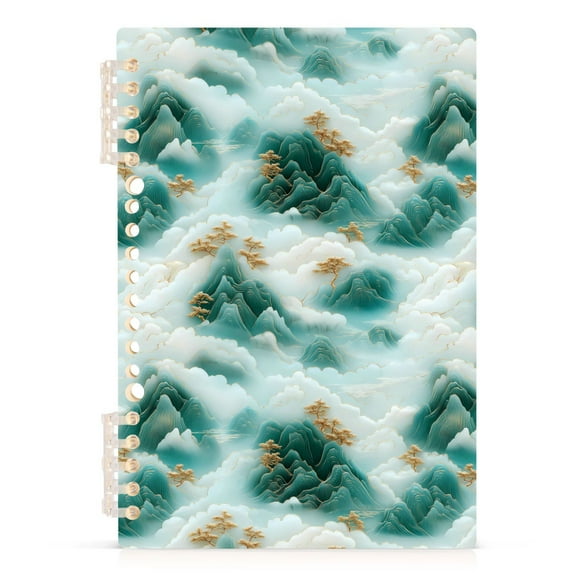 White Clouds Green Mountains Notebooks 1-subject Journal 60 Sheets A5 College Ruled Paper Detachable Ring 8.3"x5.7"