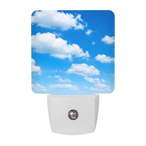 White Clouds Night Lights, Modern Minimalist Sky Blue Landscape Smart Auto Dusk to Dawn Sensor Nightlights Plug-in Nightlight for Bedroom Bathroom Living Room Kitchen Hallway