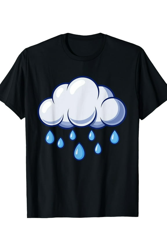White Clouds Rain Drop Costume Christmas Halloween T-Shirt-220gT T-shirt 100% cotton T-shirt.