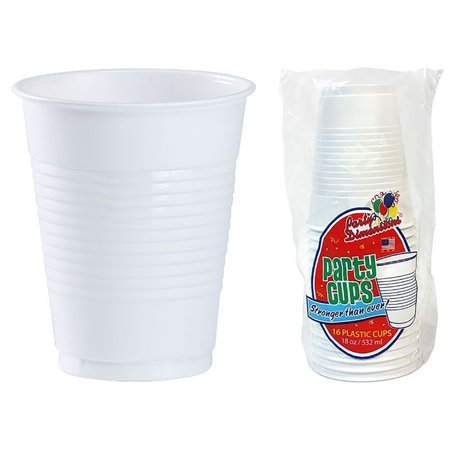 White Co-Ex Plastic Cups 18 oz - 16 Count