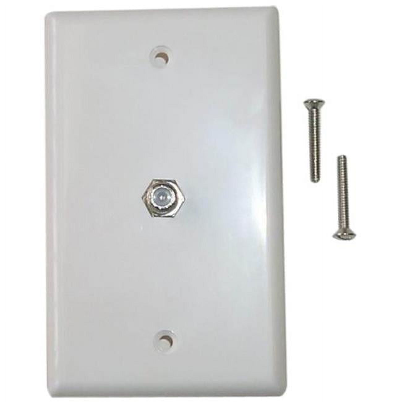 White Coaxial TV Wall Plate