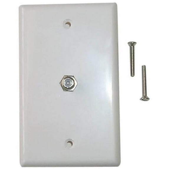 White Coaxial TV Wall Plate