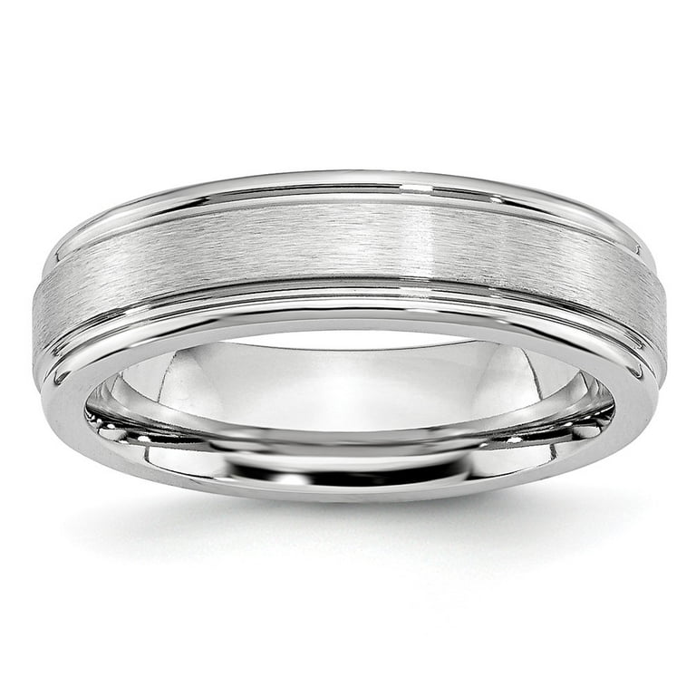 Cobalt 6 mm Satin Finished Ridged Band Cobalt 6 mm Satin Finished Ridged Band