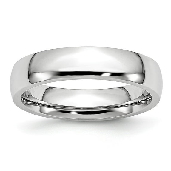 White Cobalt Ring Band Wedding Standard Domed Polished 5mm