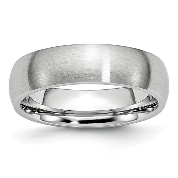 White Cobalt Ring Band Wedding Standard Domed Satin 6mm