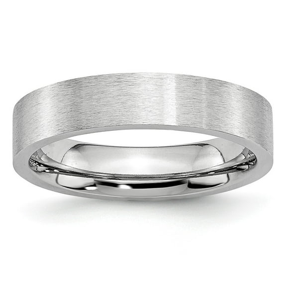 White Cobalt Ring Band Wedding Standard Flat Satin 5mm