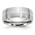 thumbnail image 1 of White Cobalt Ring Band Wedding Sterling Silver Inlay Satin 8mm, 1 of 6