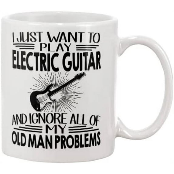 White Coffee Mug For Men Guitar Lovers From Friend Colleagues Play Electric Guitar And Ignore All Things Guitar Gifts 11 15oz Ceramic Cup Gifts For Men Women Music Lovers On Birthday