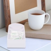 White Coffee Station Organizer with Pod Holder Basket, Tea Bag and Sugar Packet Storage for Kitchen Counter and Pantry Cabinet