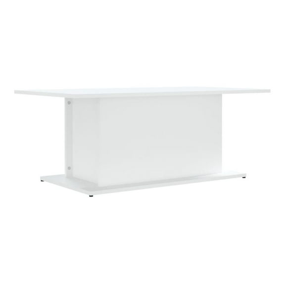 White Coffee Table 40.2", Living Room Couch Table, Modern End Table, Engineered Wood, Easy Clean, Minimalist Design