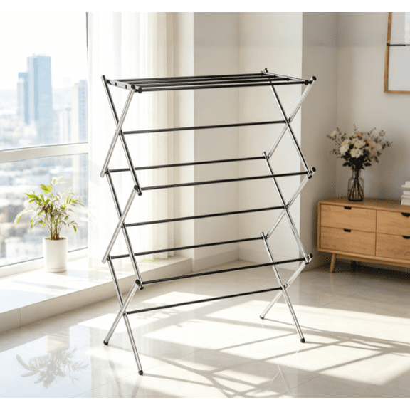 White Collapsible Portable Clothes Drying Rack for Indoor Air Drying, 14.5×29.5×41.8 Inch Space Saving Foldable Laundry Dryer Stand