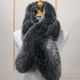thumbnail image 1 of White Collar, Duoif Women's Autumn Winter Solid Plush Warm Neck Scarf for Women Dark Gray, 1 of 3