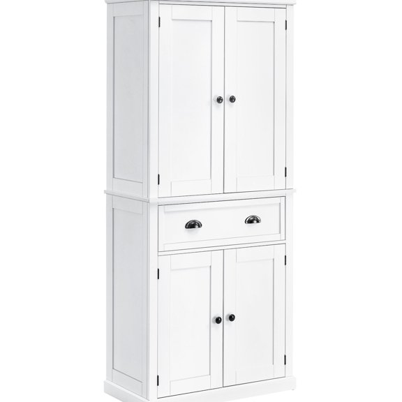 White Colonial - Style Freestanding Pantry / Match Home Theme in Kitchen