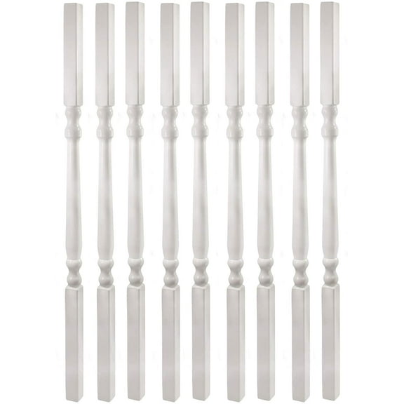 Plum Fittings Colonial Style Vinyl Railing Spindle Balusters 9 Pack 1 1/4" Sq x 34"
