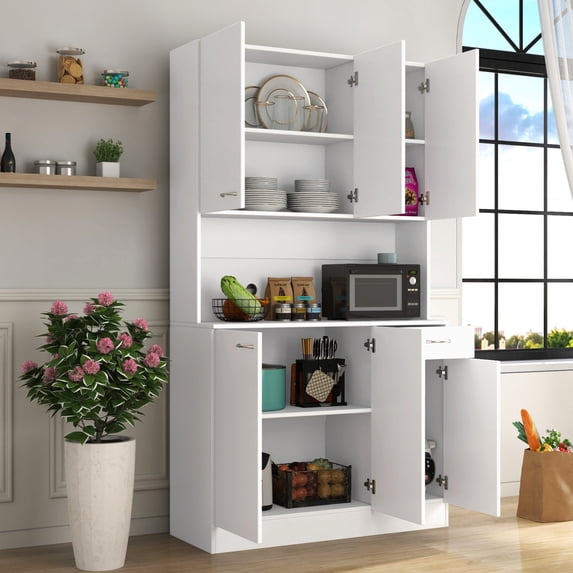 White Color - 1 Open Shelf for Versatility - Bedroom Wardrobe - Sturdy and Long - lasting
