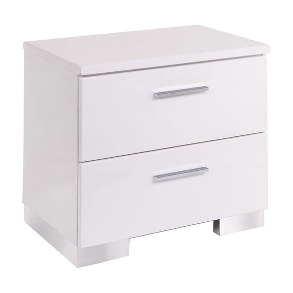 White Color Scheme | 2 Drawers Design | Bedroom Nightstand