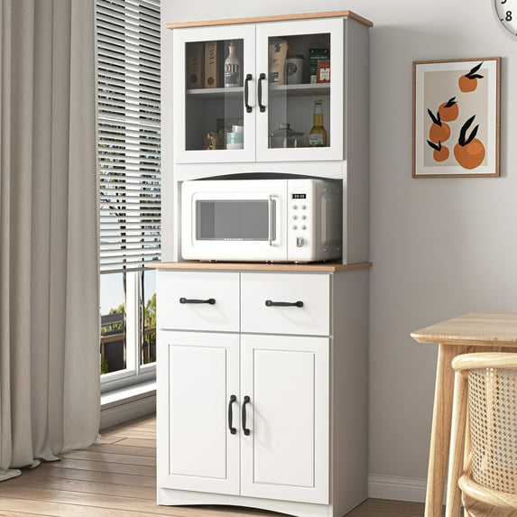White Color Scheme - Anti - Topple Device Included - Microwave and Dish ...