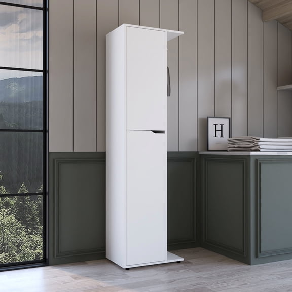 White Color Scheme - Provide Storage for Cleaning Tools - Bedroom Environment - Keep Things Organized