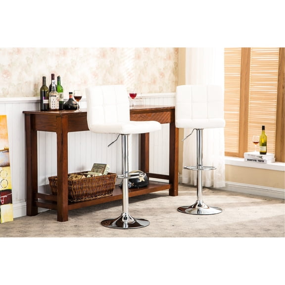 White Color - Sturdy Construction & Swivel - Office Setting - Stylish Seating, Set of Two