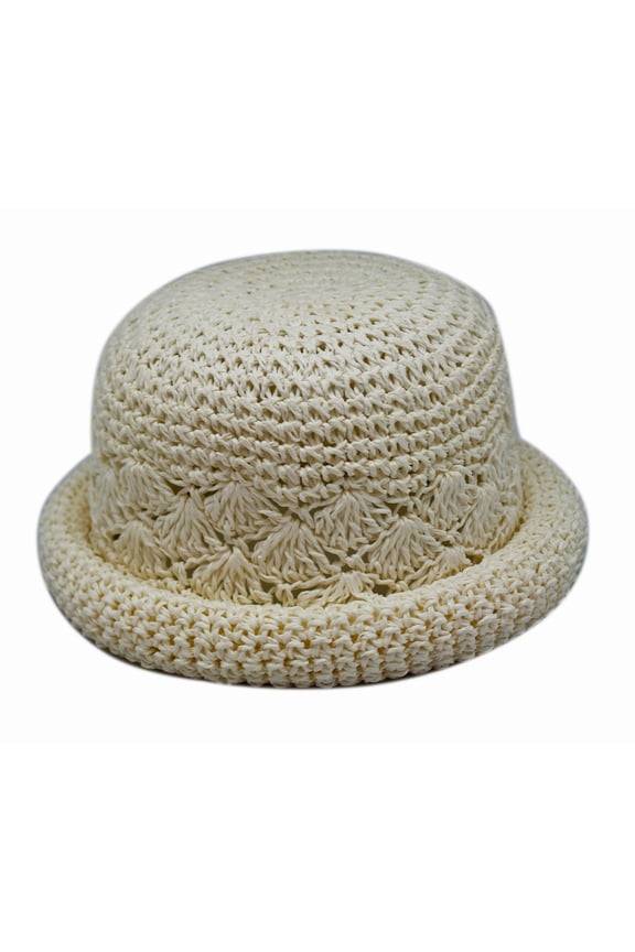 White Colored Woven Paper Material Hat