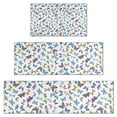 thumbnail image 1 of White Colorful Butterfly Pattern Kitchen Rugs Sets Of 3,Kitchen Runner Rugs Non Skid Washable,Decorative Kitchen Floor Mats for Kitchen,Sink,Laundry,17"x30"+ 17"x47" + 17"x59", 1 of 6
