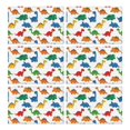 thumbnail image 1 of White Colorful Dinosaurs Pattern Summer Placemats Table Placemats Set Of 6-Linen Kitchen Washable Placemats Table Mats 11.8"x17.7" Non-Slip Heat Resistant, 1 of 5