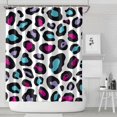 thumbnail image 1 of White and Colorful Of Leopard Print Shower Curtain 84"x72" ,Bathroom Decorative Shower Curtains Set with 12 Hooks,Modern Waterproof Washable Shower Curtain, 1 of 6