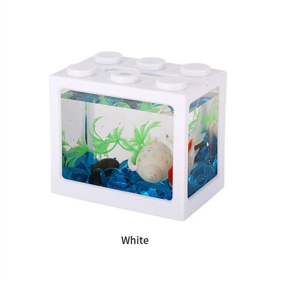White Colour Small Fish Tank, Mini Fish Tank Stackable Cube Tank , Ant Feeding Case Mini Reptile Row Box