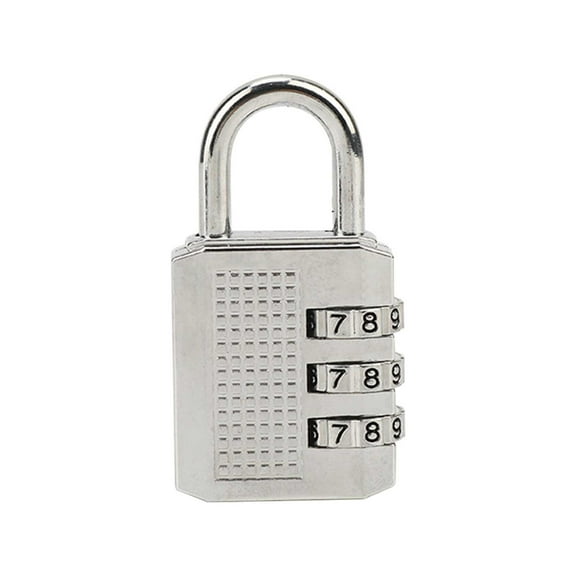 White Combination Padlock, 3-digit Code Padlock, Indoor Gym Locker Lock with Customizable 3-digit Code for Luggage, Backpacks, Cabinets